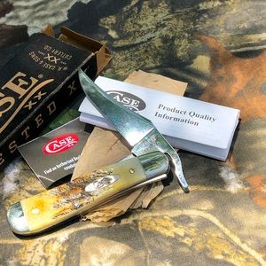 NEW IN BOX Case XX Russlock w/Beautiful Bone Stag handles